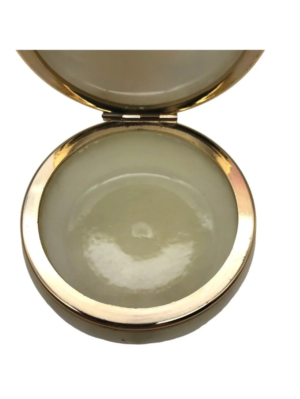 Genuine Alabaster Merry Christmas Hand Carved Trinket Jewelry Box Holly Border